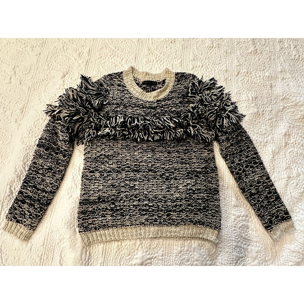 Banana Republic Sweaters  Slouchy Chunky Fringe Wool Blend Sweater SZ S
